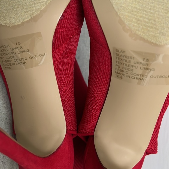 🆕 Steve Madden Red Knit Bootie SZ 7.5 - Picture 3 of 9